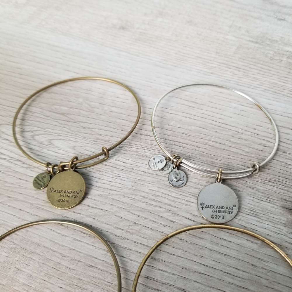Alex And Ani M Initial Bundle Of 4 Bracelets - image 6
